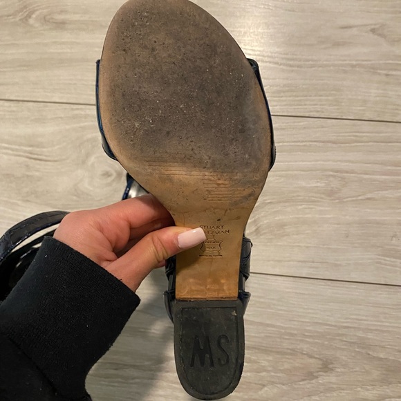 Stuart Weitzman Sandals - Navy Crocodile Sandals - Picture 8 of 8